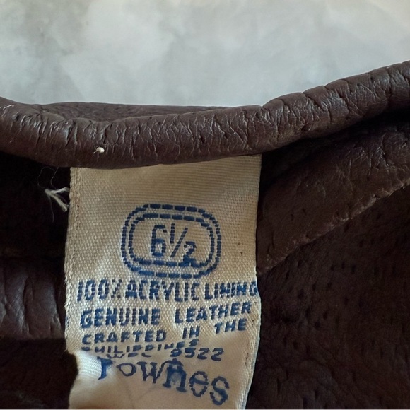 Fownes Chocolate Brown Leather Gloves size 6 1/2 fully lined Vintage - Picture 4 of 4